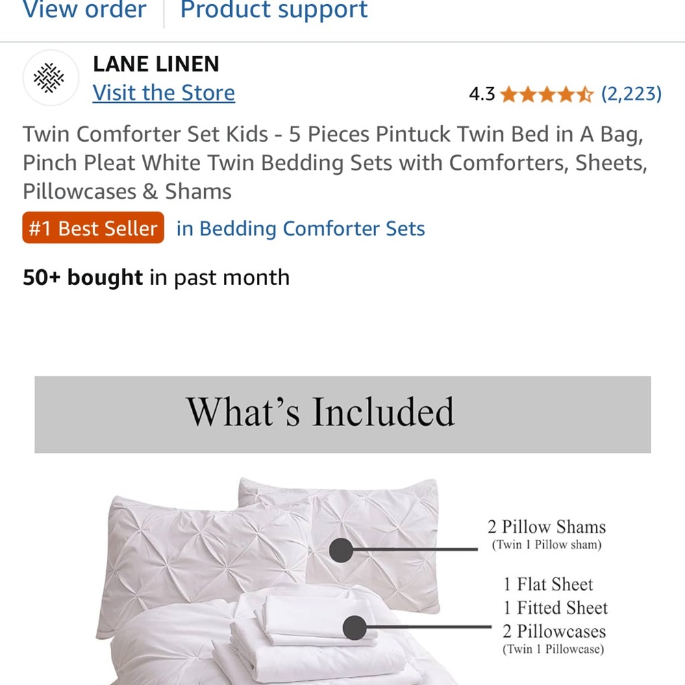 White Twin Comforter Set